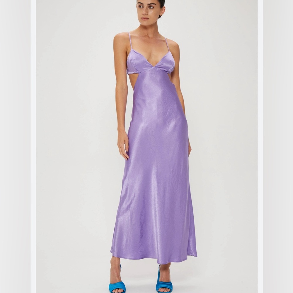 THIRD FORM CRUSH BIAS TRI MIDI DRESS | VIOLET size 2